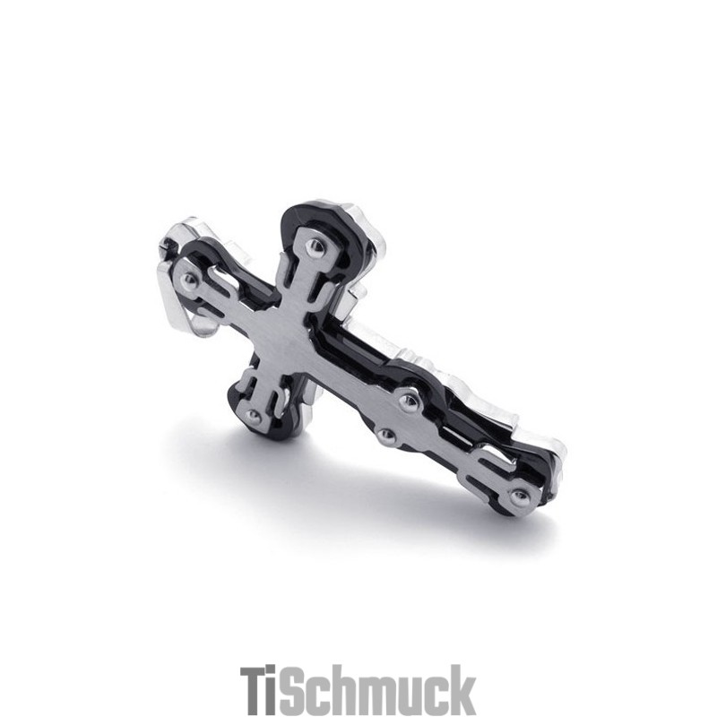 Schwarzer Titan-Kreuzanhänger