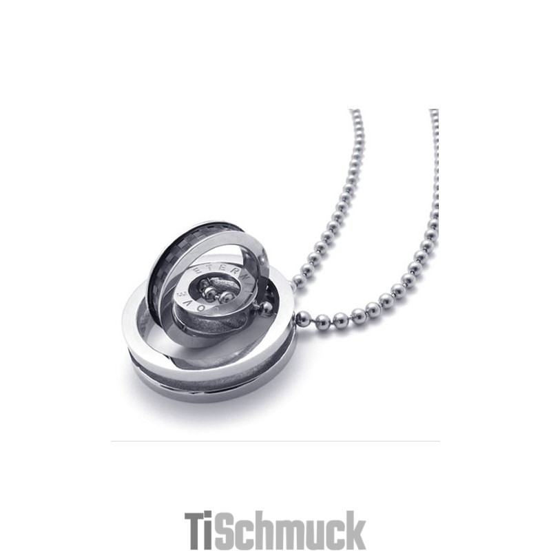 Titan-Anhänger Mit Schwarzem Akzent Und Mehreren Ringen Für Liebhaber