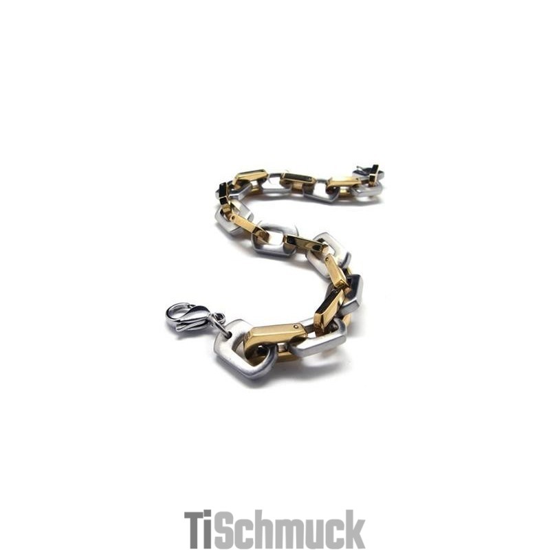 Charm-Armband Aus Reinem Titan Für Herren Und Jungen, Vergoldet Und Silberfarben Charm-Armband Aus Reinem Titan Für Herren Und Jungen, Vergoldet Und Silberfarben