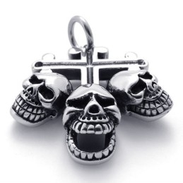 Totenkopf-Kreuzanhänger Aus Titan