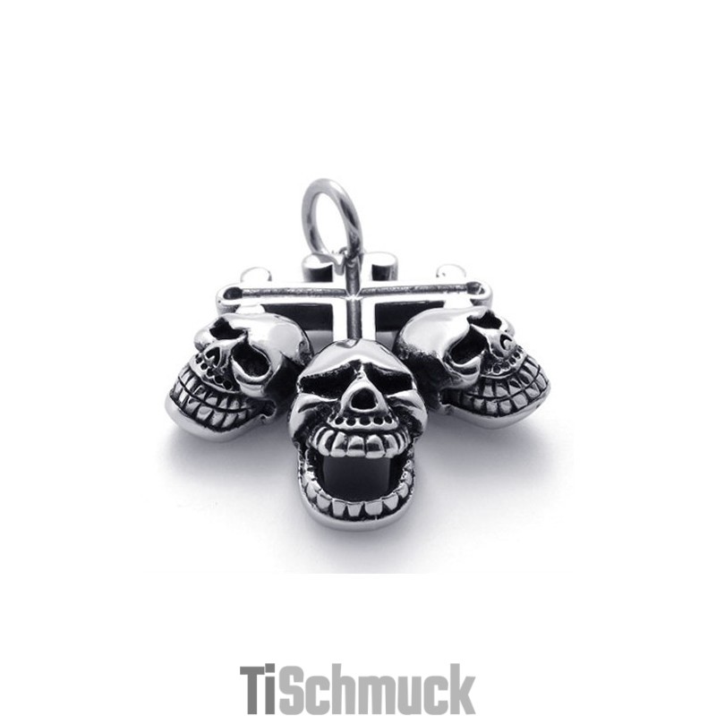 Totenkopf-Kreuzanhänger Aus Titan