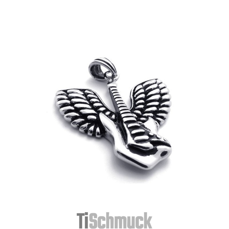 Flügel Gitarre Titan Anhänger