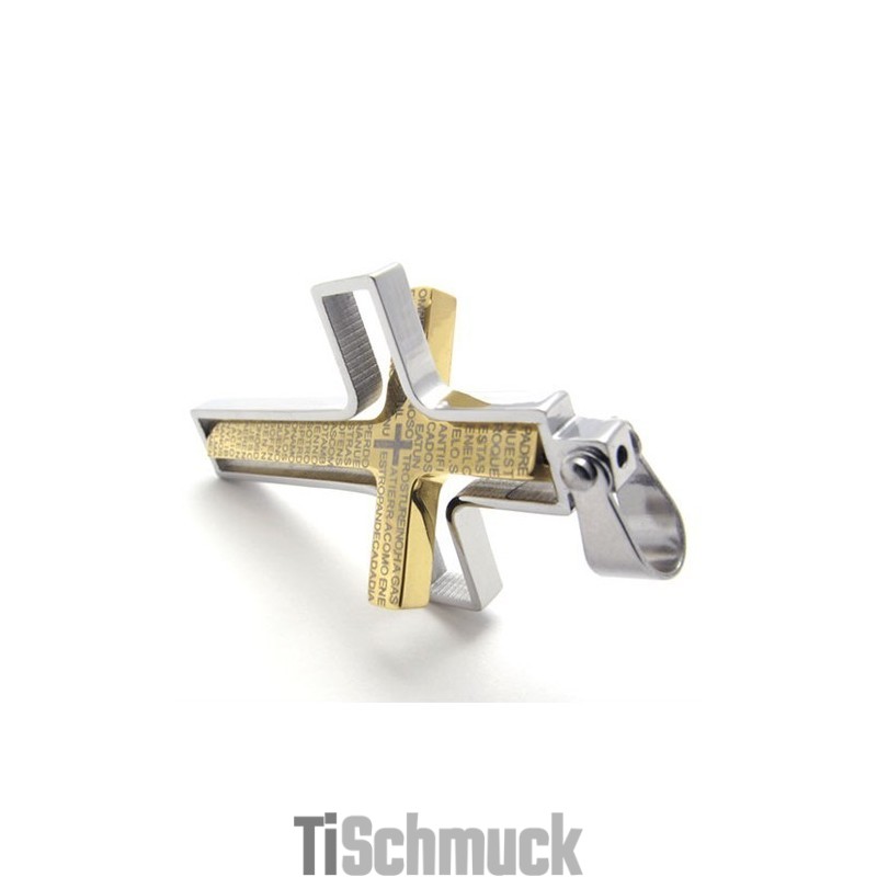 Gold Titan Kreuz Anhänger