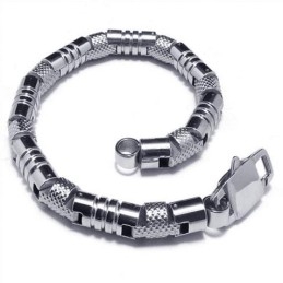 Herren Charm Silber 316L Reines Titan Armband Armreif