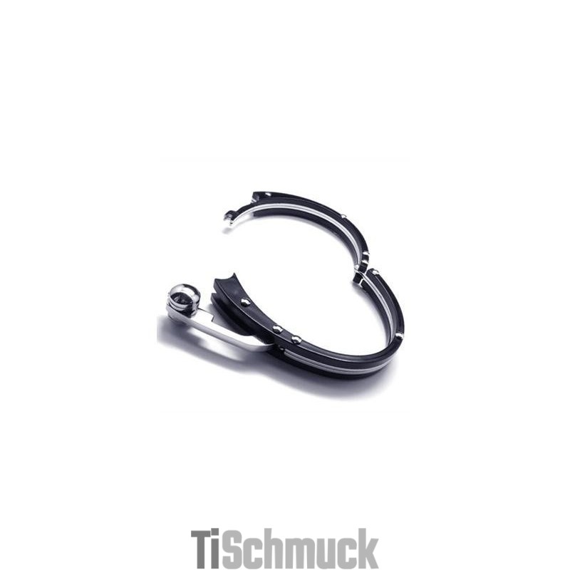 Herren Schwarz Silber Charm Reines Titan Armband Armreif Herren Schwarz Silber Charm Reines Titan Armband Armreif