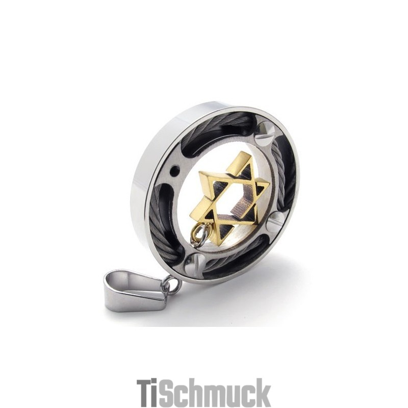 Kabelring Gold Star Lovers Titan Anhänger