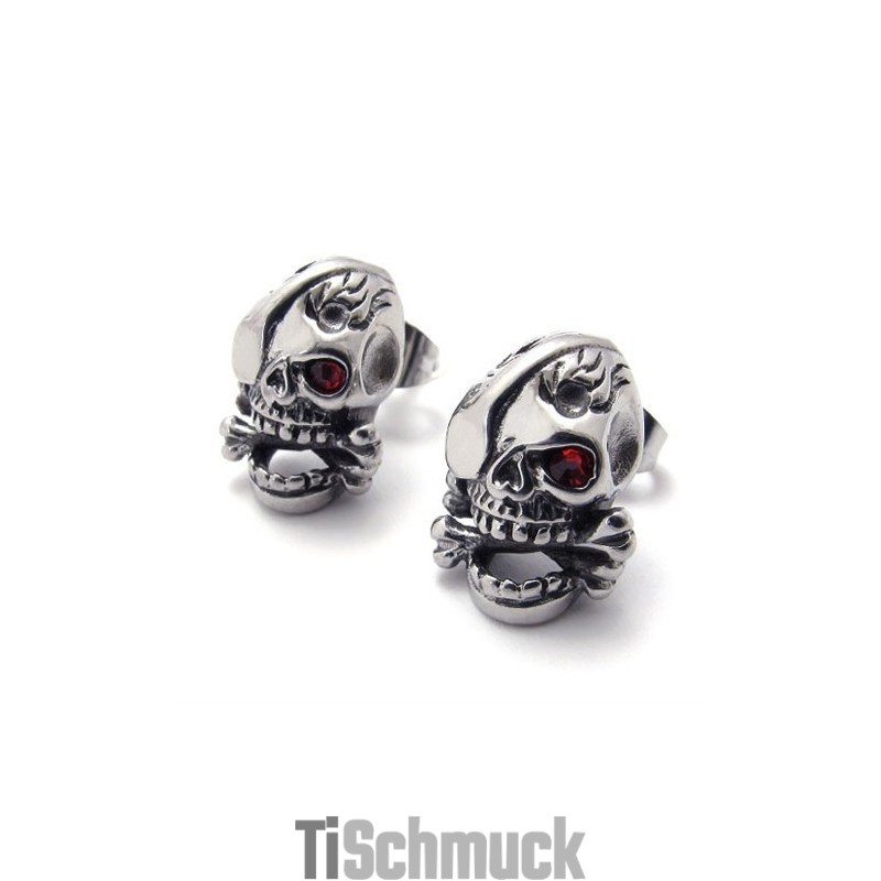 Totenkopf-Titan-Ohrringe Totenkopf-Titan-Ohrringe
