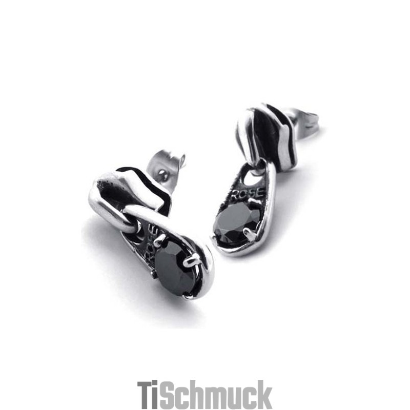 Schwarze Diamant-Titan-Ohrringe