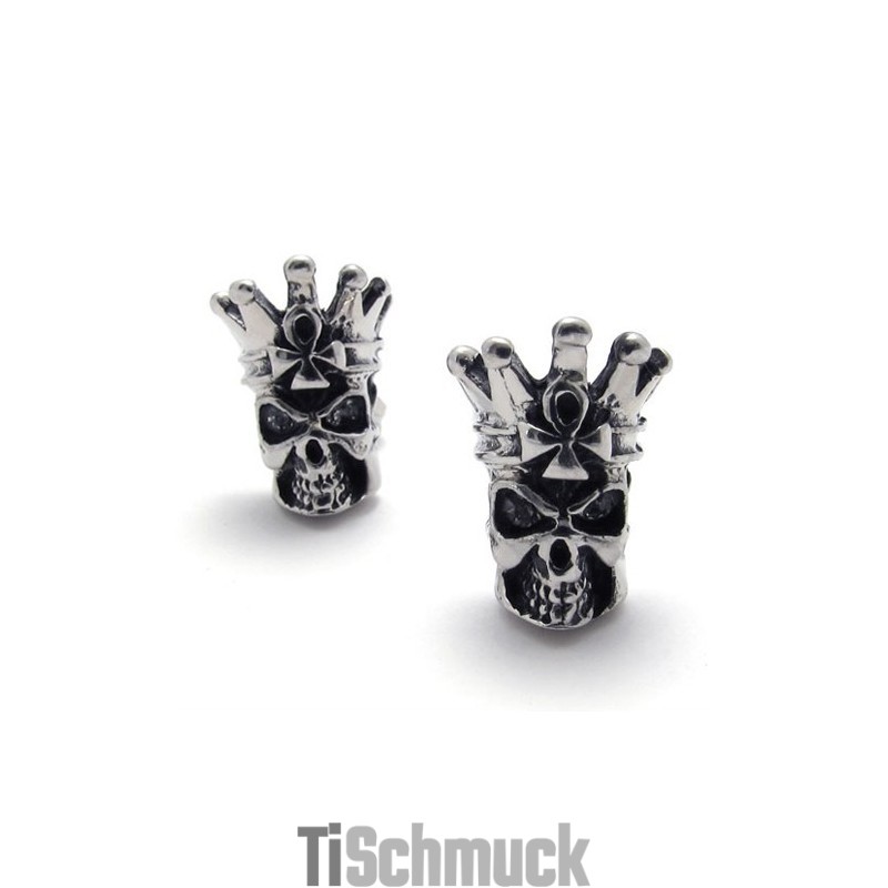 Totenkopf-Titan-Ohrringe Totenkopf-Titan-Ohrringe