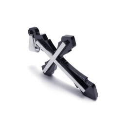 Schwarze Herren-Kreuz-Halskette Mit Anhänger Aus Reinem Titan (Neu)