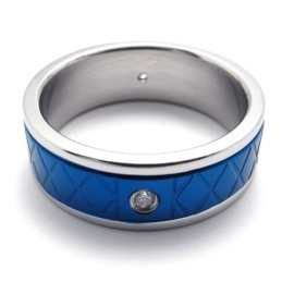 Blauer Titanring