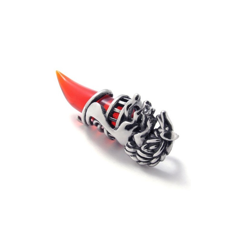 Titananhänger Mit Rotem Wolfszahn