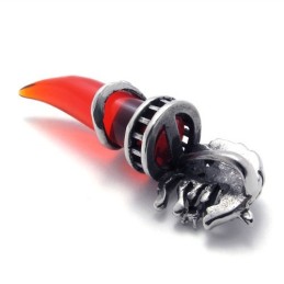 Titananhänger Mit Rotem Wolfszahn