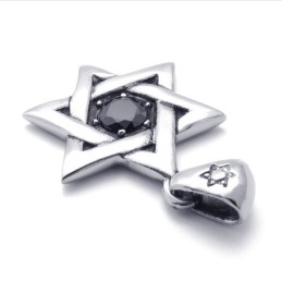 Titan-Glücksstern-Anhänger Mit Schwarzem Zirkon