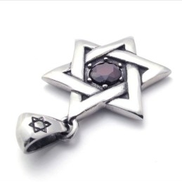 Titan-Anhänger „Glücksstern“ Mit Rotem Zirkon