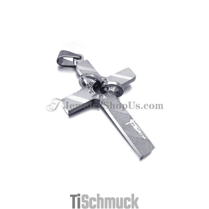 Kreuz Titan Anhänger Mit Kreisen Strass Kreuz Titan Anhänger Mit Kreisen Strass