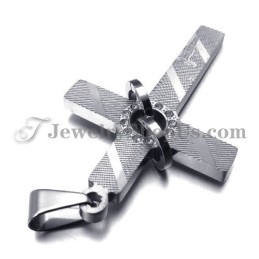 Kreuz Titan Anhänger Mit Kreisen Strass