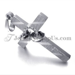 Kreuz Titan Anhänger Mit Kreisen Strass