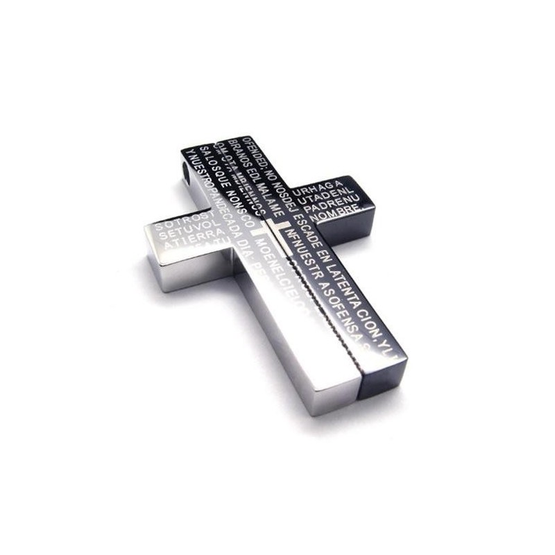 Schwarzer Kreuz-Halskettenanhänger Aus Reinem Titan Für Herren (Neu)