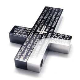 Schwarzer Kreuz-Halskettenanhänger Aus Reinem Titan Für Herren (Neu)