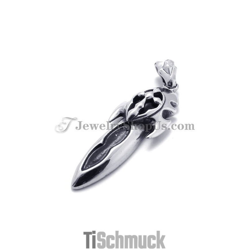 Modischer Titan-Anhänger Mit Schwarzem Zirkonia