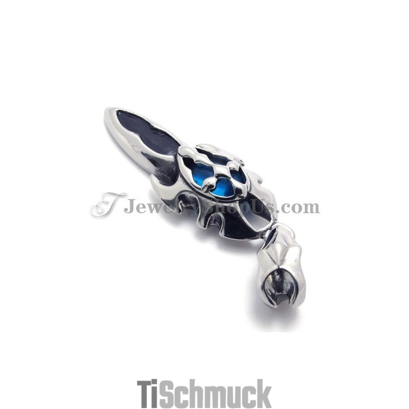 Modischer Anhänger Aus Titan Mit Blauem Zirkonia