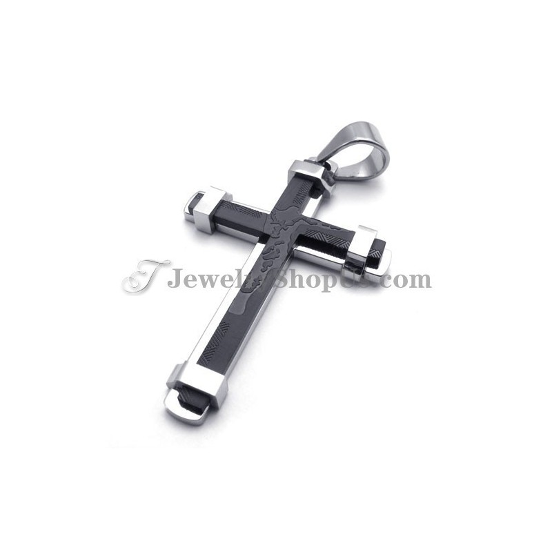 Wunderschöner Schwarzer Titan-Kreuzanhänger