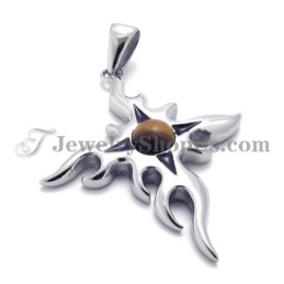 Modischer Titan-Anhänger Mit Braunem Zirkon