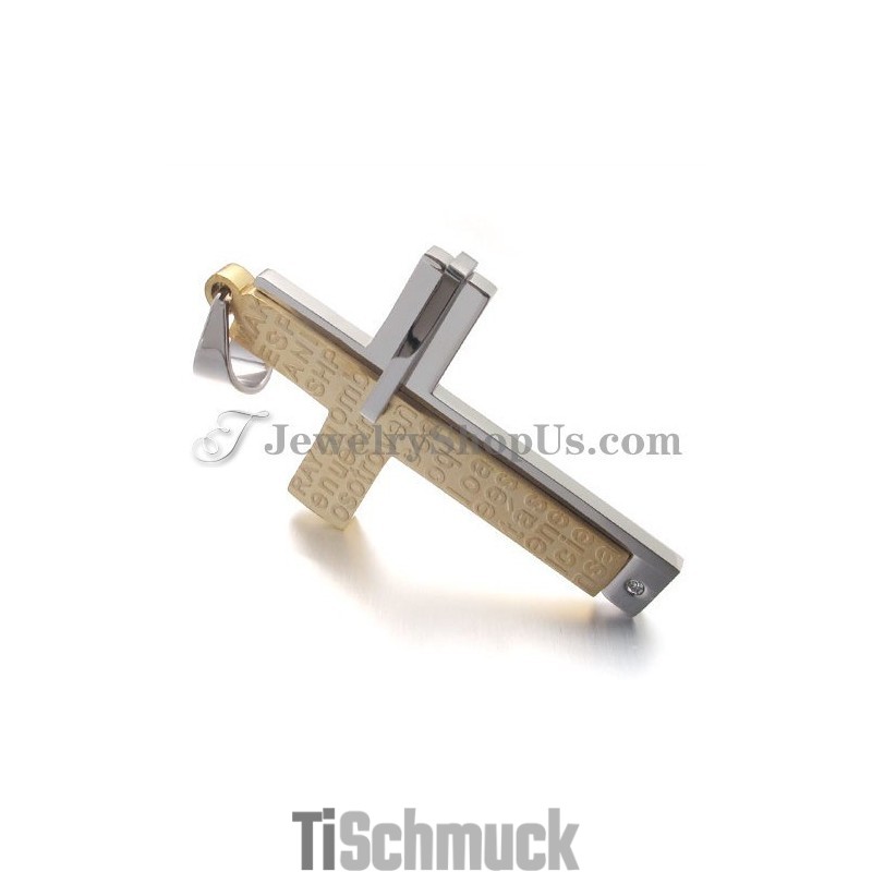 Wunderschöner Goldener Kreuz-Titan-Anhänger Wunderschöner Goldener Kreuz-Titan-Anhänger
