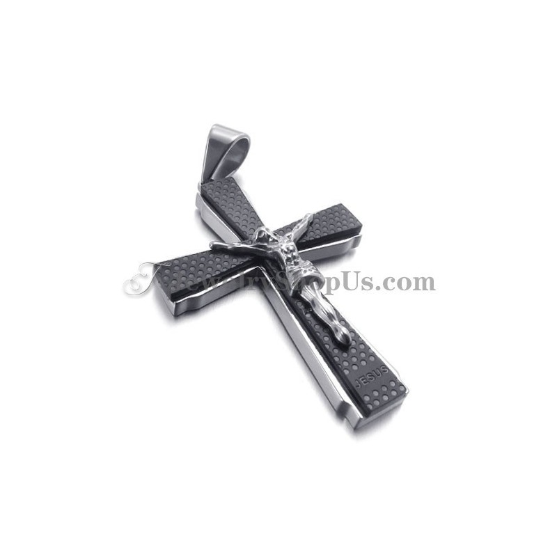 Eleganter Schwarzer Judaskreuz-Anhänger Aus Titan