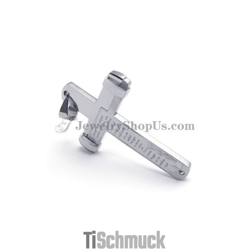 Eleganter Titan-Kreuz-Anhänger Mit Strass