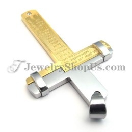 Eleganter Goldener Titan-Kreuzanhänger Mit Strass