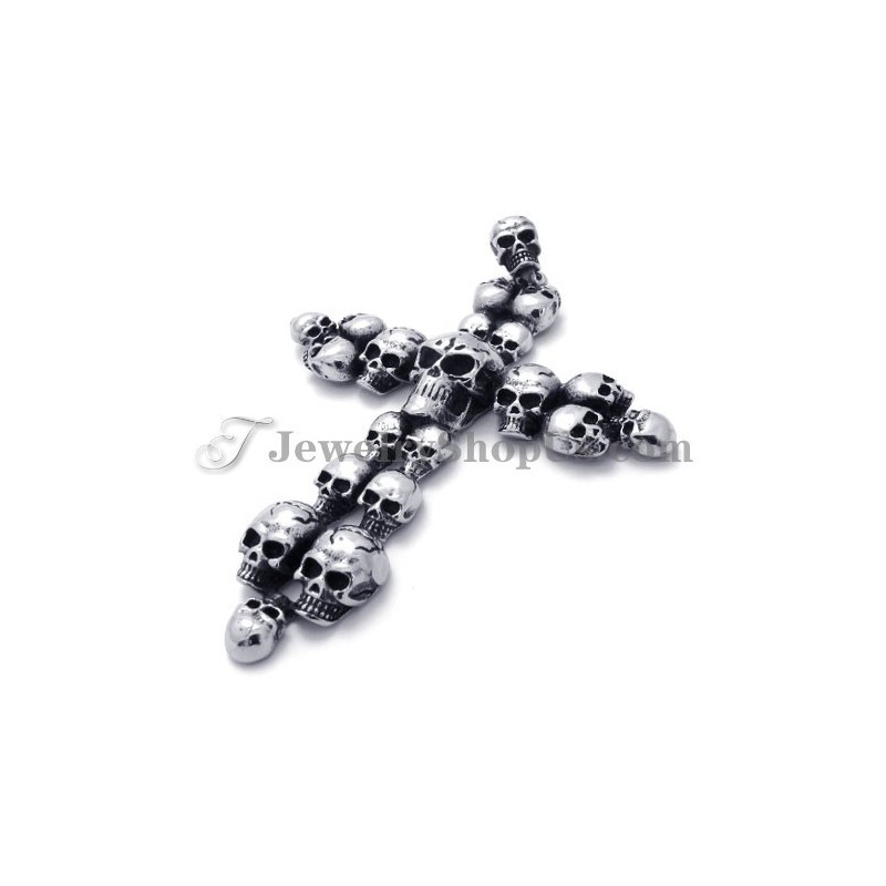 Modischer Totenkopf-Kreuz-Anhänger Aus Titan Modischer Totenkopf-Kreuz-Anhänger Aus Titan