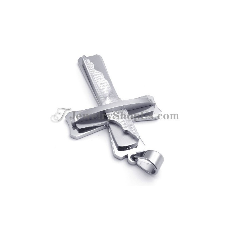 Wunderschöner Silberner Titan-Kreuzanhänger