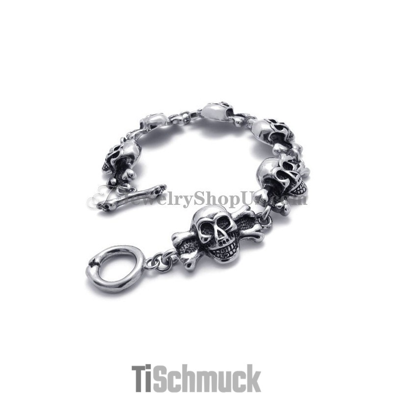 Modisches Titan-Totenkopf-Armband