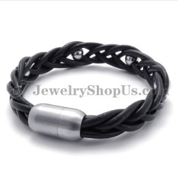 Modisches Lederarmband Mit Titan