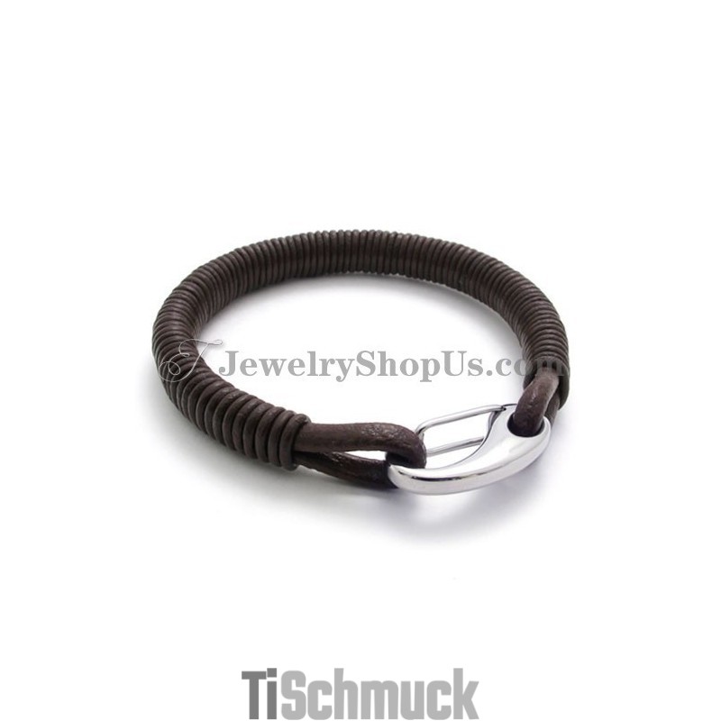 Modisches Lederarmband Aus Titan