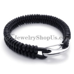 Elegantes Leder-Titan-Armband