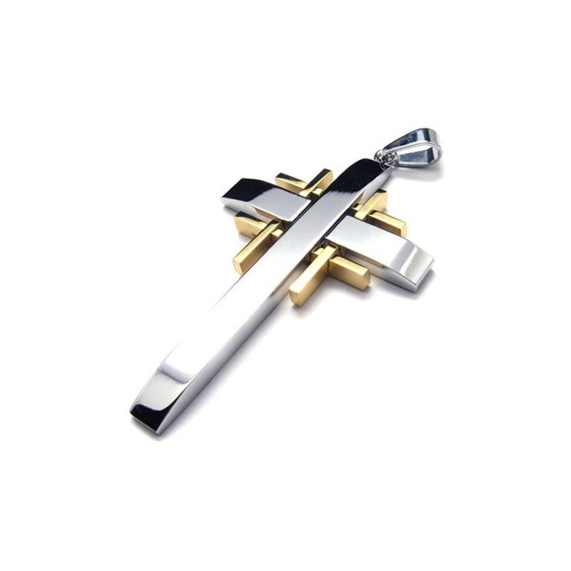 Herren-Halskette Mit Kreuzanhänger Aus Reinem Titan (Neu)