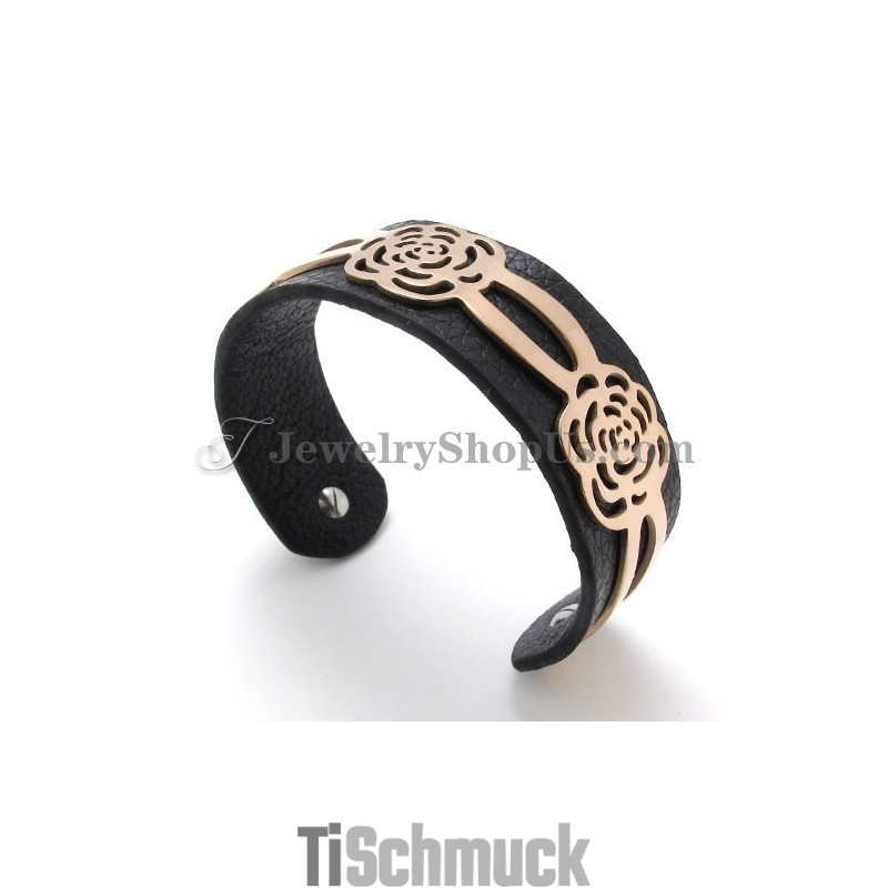 Wunderschönes Titan-Lederarmband