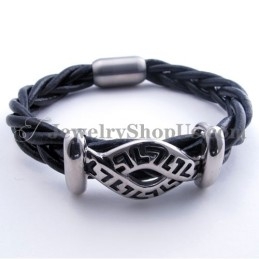 Modisches Lederarmband Aus Titan