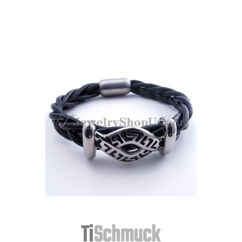 Modisches Lederarmband Aus Titan