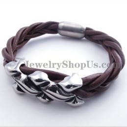 Elegantes Braunes Titan-Lederarmband