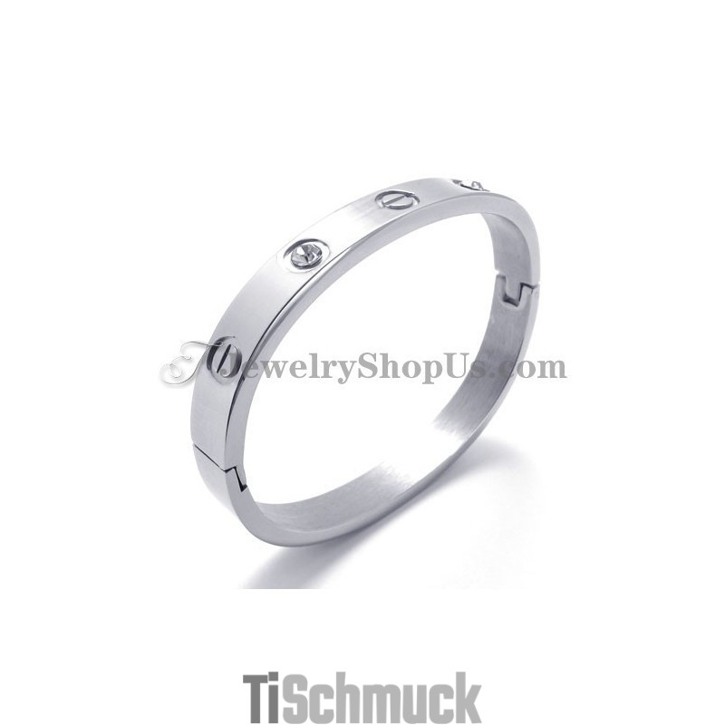 Modisches Silbernes Titanarmband Mit Strass Modisches Silbernes Titanarmband Mit Strass