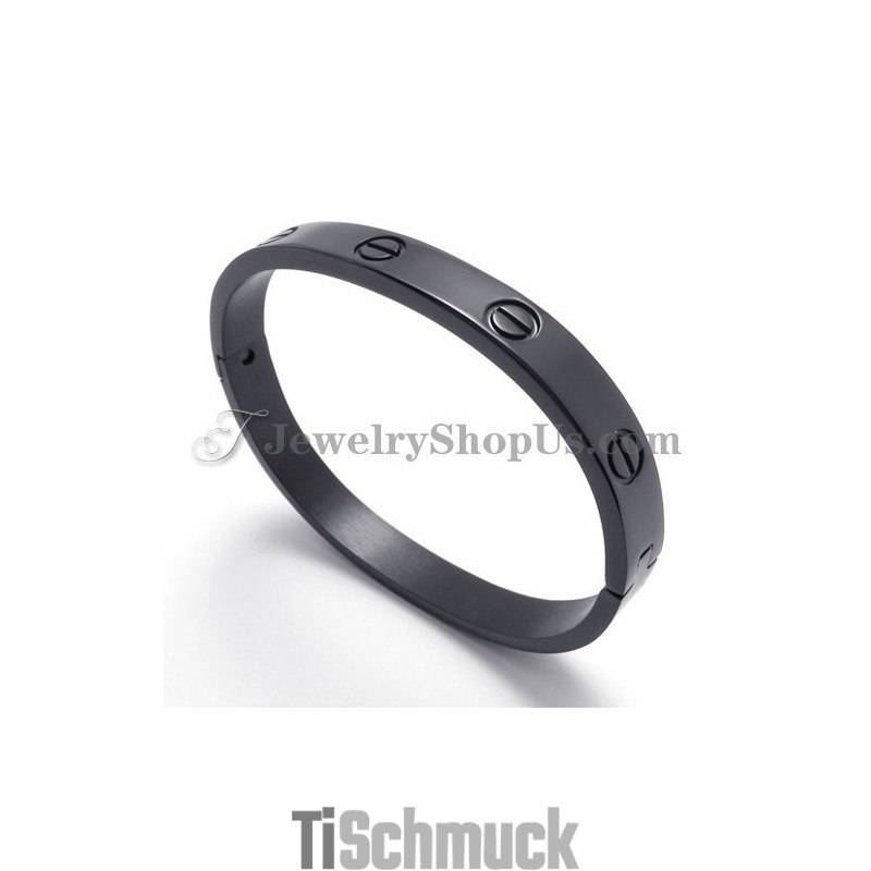 Elegantes Schwarzes Titanarmband Für Damen