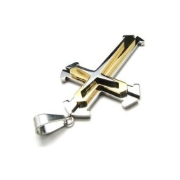 Herren-Halskette Mit Kreuzanhänger Aus Reinem Titan