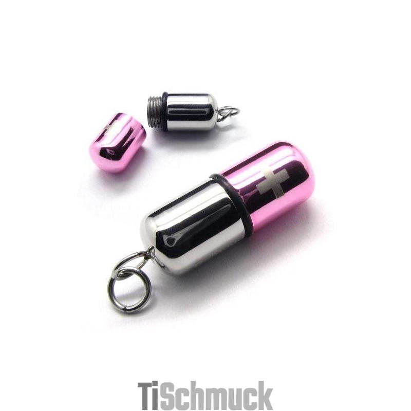 Halskette Mit Kreuzanhänger Aus Reinem Titan In Rosa-Silber Halskette Mit Kreuzanhänger Aus Reinem Titan In Rosa-Silber