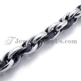 Elegante Halskette Aus Titan In Schwarz Und Silber