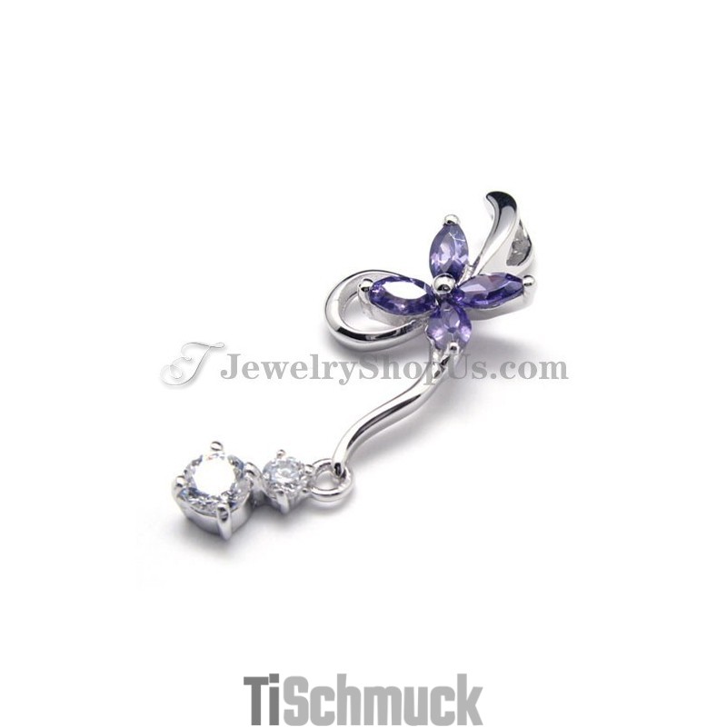 925 Silber Anhänger Mit Zirkon (Galvanisiertes Platin) Mit Freier Kette