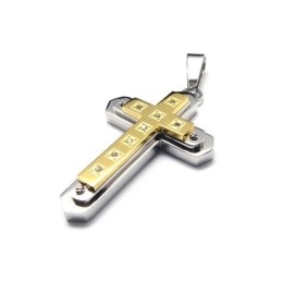 Männer Goldene Reintitan Kreuz Anhänger Halskette Kette